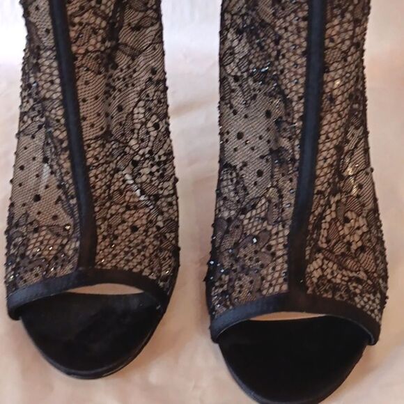 JEWEL Badgley Mischka Sheer High Booties - Picture 3 of 12